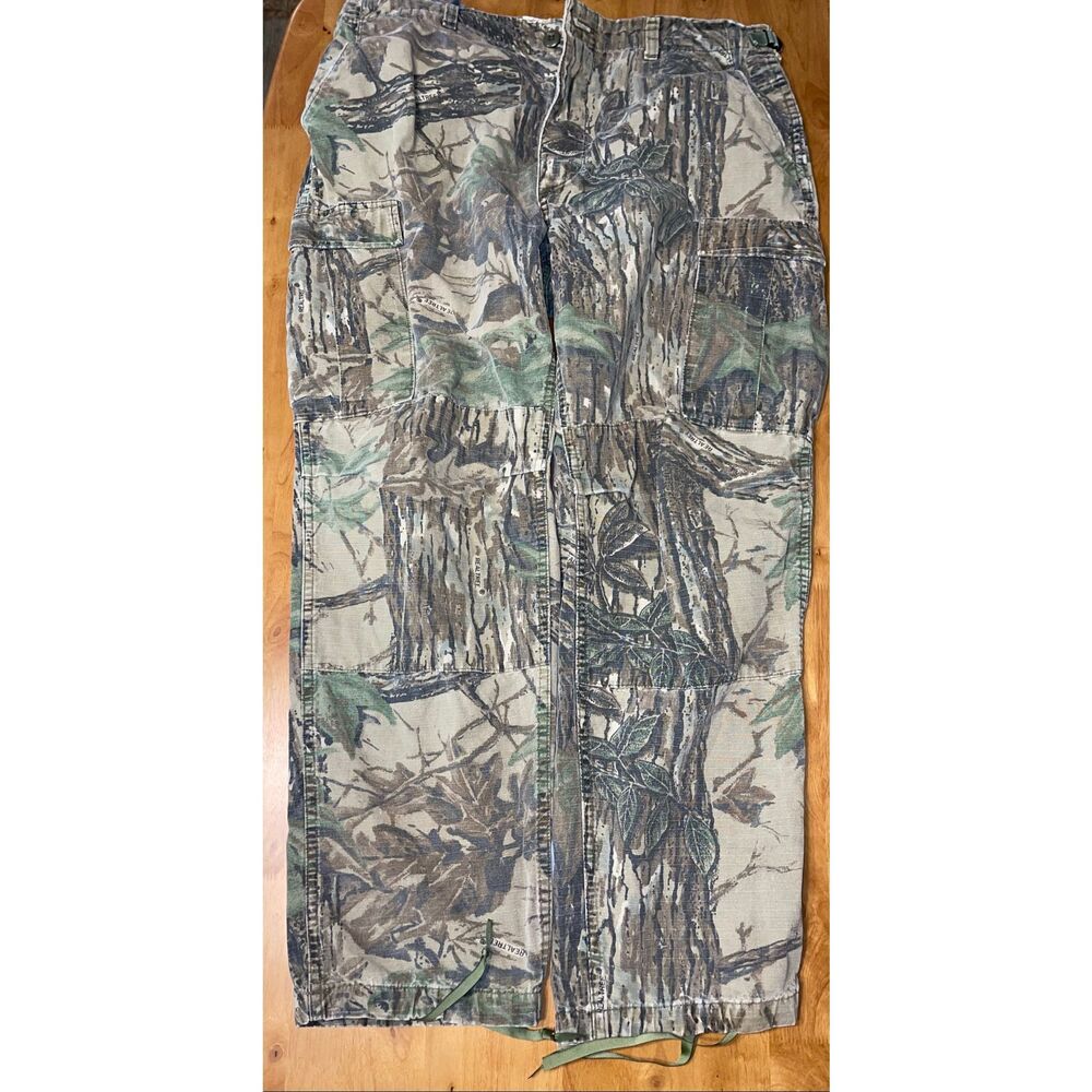 Sports Afield Pants Mens Medium‎ Realtree Camo Cargo Hunting Ripstop Hem BDU